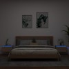 VidaXL Noptiere montate pe perete cu lumini LED, 2 buc., stejar sonoma 836831