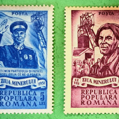 TIMBRE ROMANIA MNH LP285/1951 ZIUA MINERULUI- Serie simplă