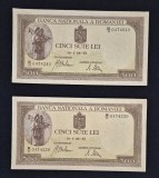 Bancnota Cinci sute lei 1943 Doua bucati serii consecutive