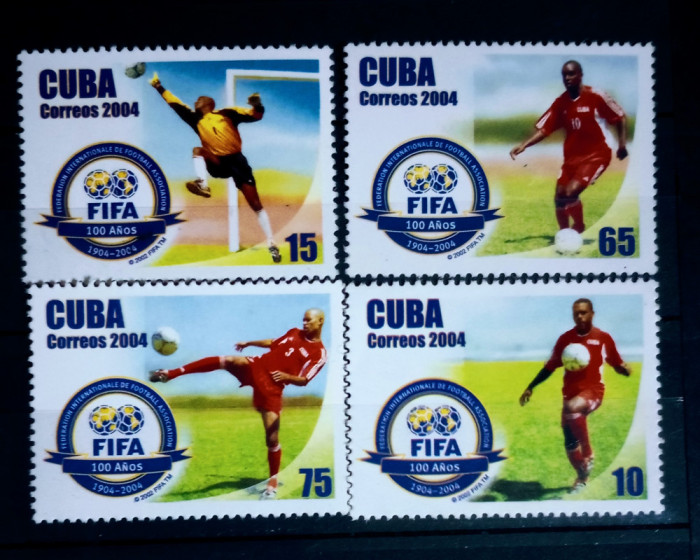 Cuba 2004 sport fotbal FIFA 2004 SERIE 4V neștampilată