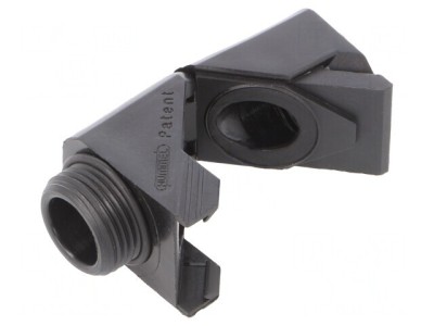 Conector unghiular PG11 IP68 negru poliamidă foto