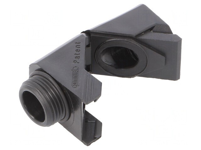 Conector unghiular PG11 IP68 negru poliamidă