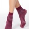 Șosete 1/2 din poliamidă cu model dungat și lurex, Fantasy 126CP - Bordo, 36-39 (23-25)