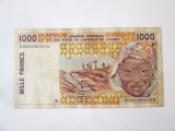 Benin 1000 Francs 1999 la cel mai mic pret,bancnota din imagini