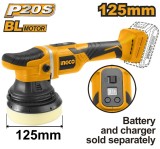 Masina de polishat slefuit Flex Unghiular 20V brushless POLISH Fara acumulator Ingco APLI2002