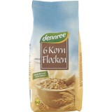Fulgi Dennree Bio din 6 Cereale Integrale - Ovaz, Orz, Grau, Secara, Orez, 1kg