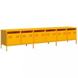 Cumpara ieftin Dulap TV, galben mustar, 202x39x43,5 cm, otel laminat la rece