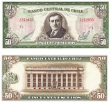 Chile 50 Escudos 1964, P-140b, UNC - Bancnota Chile, America de Sud