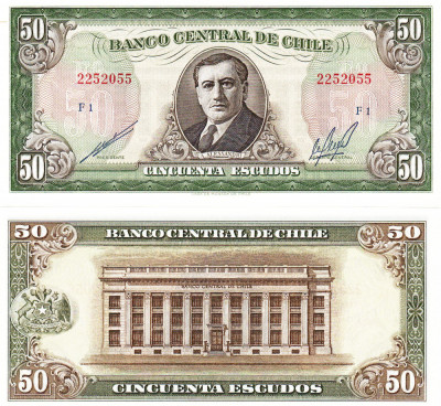 Chile 50 Escudos 1964 P-140b UNC foto