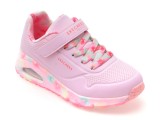 Pantofi sport SKECHERS roz, UNO GEN 1, din piele ecologica