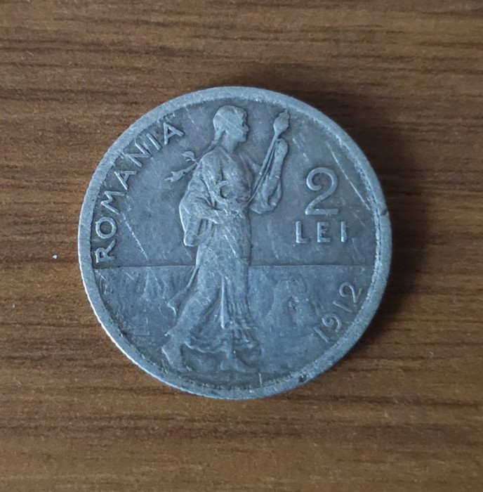 2 lei 1912, Carol I, Romania, argint