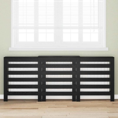 vidaXL Capac pentru radiator Stejar Negru 205 x 21.5 x 83.5 cm 869222 foto
