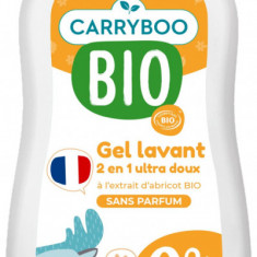 Sampon si gel dus BIO delicat pentru beleusi, fara parfum, cu extract de caise Carryboo