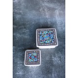 Set 2 recipiente din ceramica patrate Azzurro