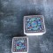 Set 2 recipiente din ceramica patrate Azzurro