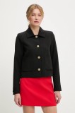 Answear Lab sacou culoarea negru, un singur rand de nasturi, neted