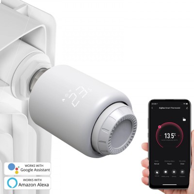 Termostat inteligent pentru calorifer, zigbee, programabil, control vocal google assistant, alexa MultiMark GlobalProd foto