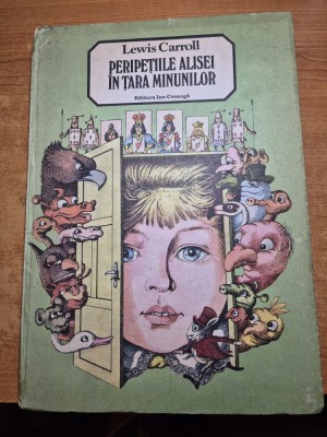 carte pentru copii -peripetiile alisei in tara minunilor - din anul 1987 - carte format mare foto