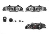 Set faruri tuning Bmw Seria 5 (E39) 01.1996-06.2004 BestAutoVest fata stanga+dreapta, transparent-negru cu indicator LED, Rapid