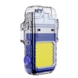 Lanterna tip breloc cu bricheta, flippy, impermeabila, 3 moduri iluminare, 300 mah, incarcare usb-c, cob, raza de actiune 50 - 100 m, 7.4 x 4.9 x 1.7