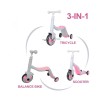 Trotineta Axel, 3 in 1, Gri/Roz, transformabila in tricicleta si balance bike, Oem