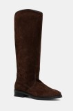 Steve Madden cizme din piele &icirc;ntoarsă Vlora culoarea maro, cu toc plat, 11004761