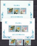 Ecuador 1972 flori MI 1582-1584 + bl.61 A+B MNH