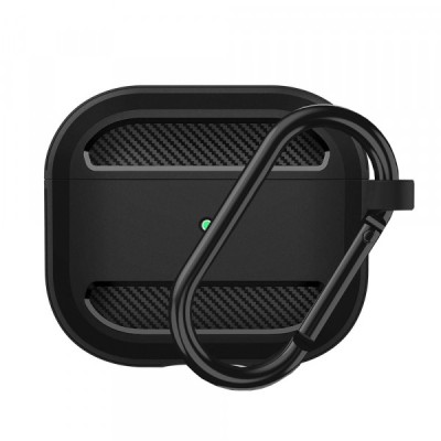 Husa Techsuit Carbon pentru Apple AirPods 3, Neagra foto