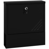 HOMCOM Cutie Poștală de Perete cu Fereastră, &Icirc;ncuietoare și 2 Chei, 30x8,5x32,5 cm, Gri Cărbune | Aosom Romania