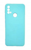 Husa Silicon Silk Touch compatibila cu Motorola Moto E40 4G, interior catifea, Turcoaz