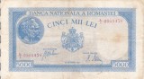 ROMANIA 5.000 lei 28 septembrie 1943 VF!!!
