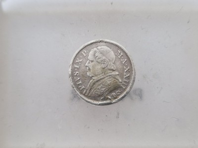 Vatican 10 Soldi 1868 Argint Papa Piux IX foto