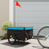 VidaXL Remorcă pentru biciclete, negru și albastru, 45 kg, fier