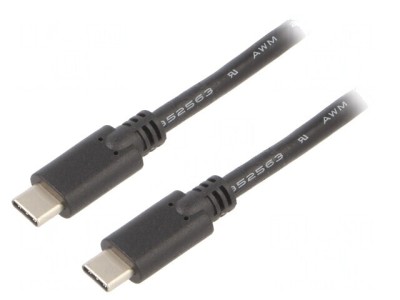 Cablu USB C 3.1 Negru 2m 60W 5Gbps foto