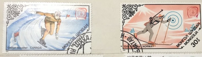 (A) Timbre straine serii tematica Sport Mongolia