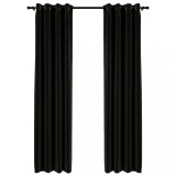 Cumpara ieftin Perdele opace, aspect panza, 2 buc., antracit, 140 x 245 cm