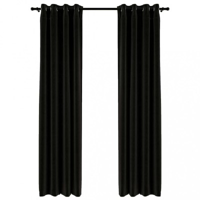 Perdele opace, aspect panza, 2 buc., antracit, 140 x 245 cm foto