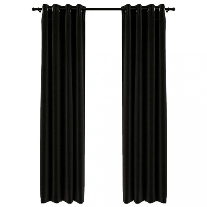 Perdele opace, aspect panza, 2 buc., antracit, 140 x 245 cm