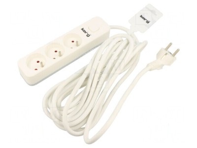 Prelungitor alimentare 3 prize PVC alb 1,5m 16A foto