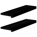 VidaXL Pervaz 2 buc lemn masiv de Maro &icirc;nchis 70x20x2 cm
