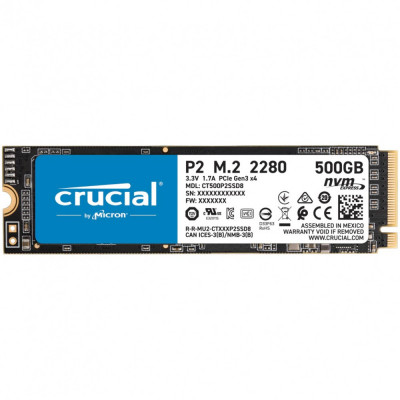 Solid State Drive (SSD) Crucial P2, 500GB, NVMe, M.2. foto