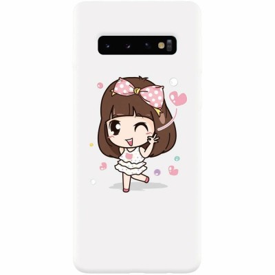 Husa silicon personalizata pentru Samsung Galaxy S10, Happy Girl foto