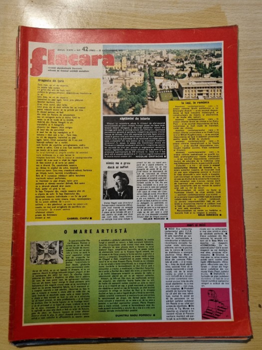 flacara 25 octombrie 1975-art. iasi,halele centrale ploiesti,clopotiva,cenaclu