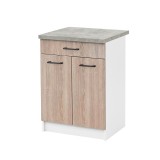 Praktik 60 dulap inferior 2 uși 1 sertar, stejar alb-sonoma