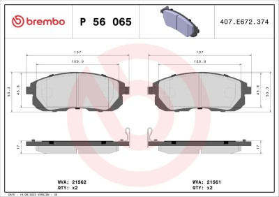 BREMBO P 56 065 PRIME LINE set placute frana,frana disc foto