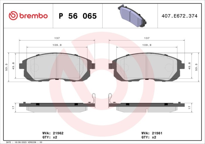 BREMBO P 56 065 PRIME LINE set placute frana,frana disc