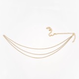 Curea aurie din lanturi cu pietre stralucitoare