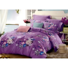 Lenjerie de pat pentru o persoana cu husa de perna dreptunghiulara, Oriental, bumbac mercerizat, multicolor