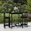 Gossi set bar de gradina, 3 piese, negru, lemn masiv de pin
