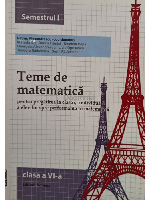 Petrus Alexandrescu - Teme de matematica, clasa a VI-a, semestrul I (editia 2014)